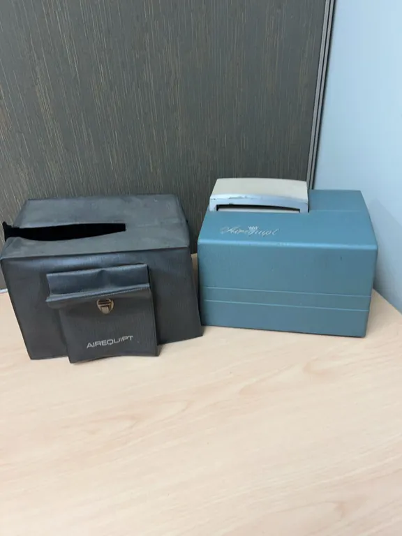 Airequipt Superba 66a Slide Projector With Original Storage Cases And Controls Circa 1960s-1970s Era
