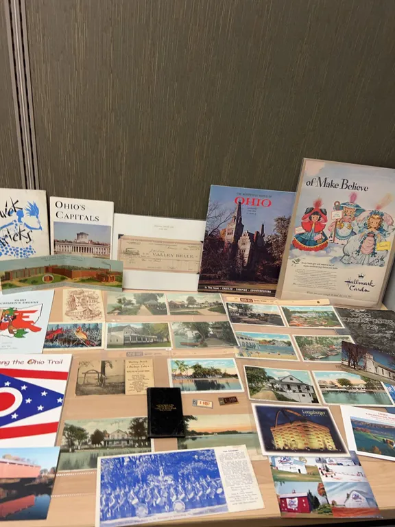 Ohio History Ephemera, Postcards, 1889 Steamboat Bill, Hallmark Ads, Guides, and Booklets