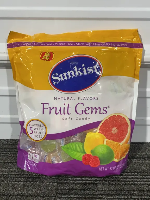 *NEW* Jelly Belly Sunkist Fruit Gems Soft Candy Individually Wrapped 2 LB. Bag - Best By 6/2027