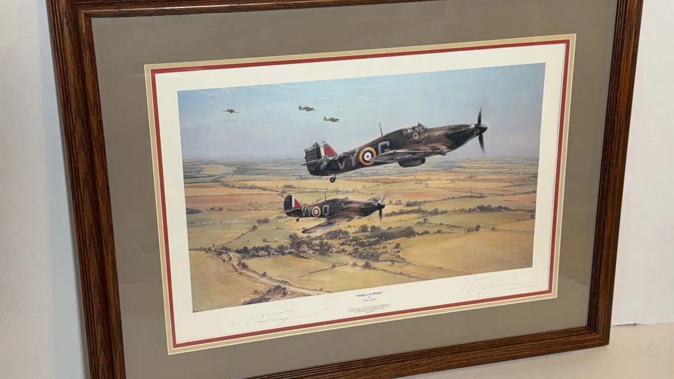 Robert Taylor “Moral Support” Signed WWII Aviation Print – Peter Townsend