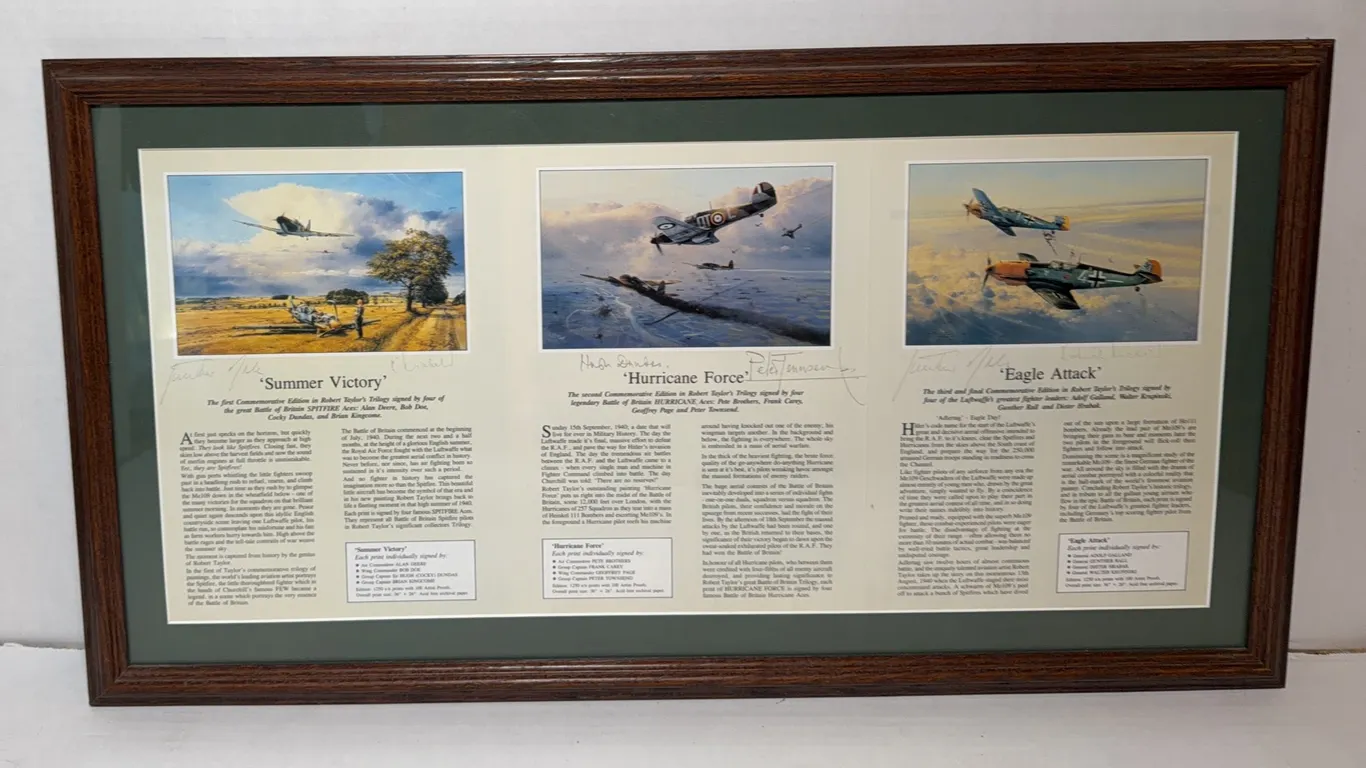 Robert Taylor Battle of Britain Trilogy Signed Presentation – Townsend, Rall, Hrabak & More