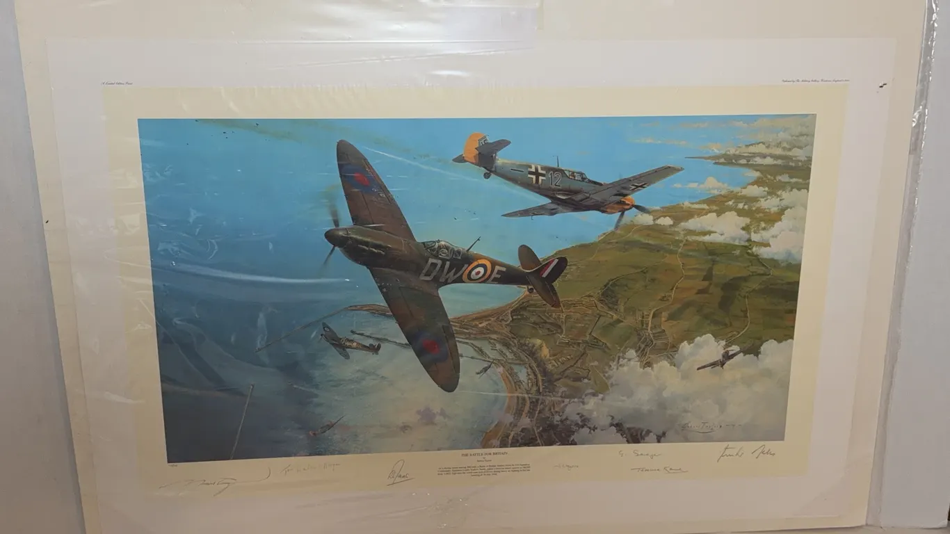 Robert Taylor “The Battle for Britain” Knight’s Cross Edition 123/300, Veteran Signatures & COA