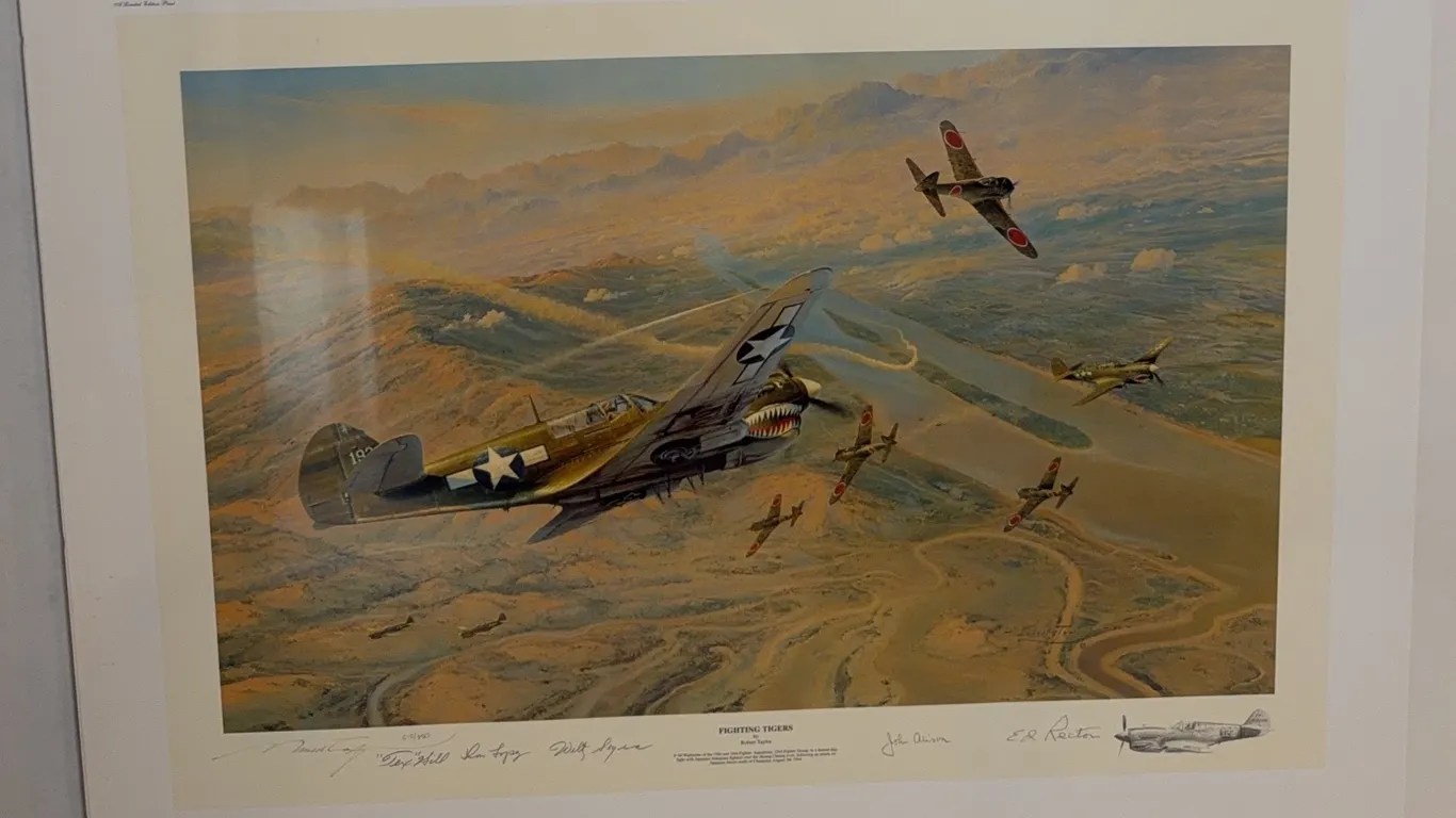 Robert Taylor “Fighting Tigers” Signed Limited Edition 512/850 – 5 Flying Tiger Signatures, COA