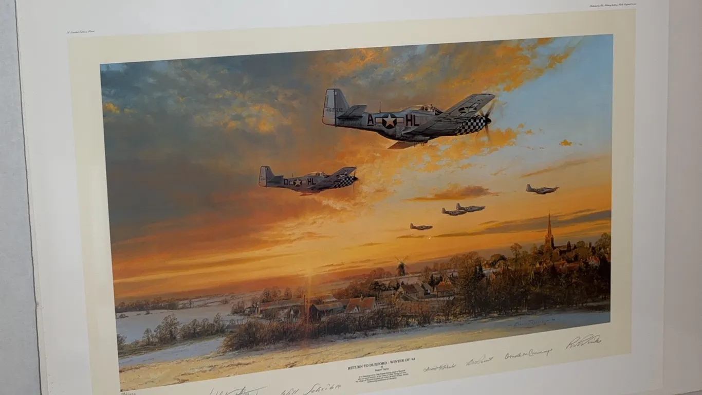 Robert Taylor “Return to Duxford, Winter of ’44” Signed Limited Edition Print 482/950 & COA
