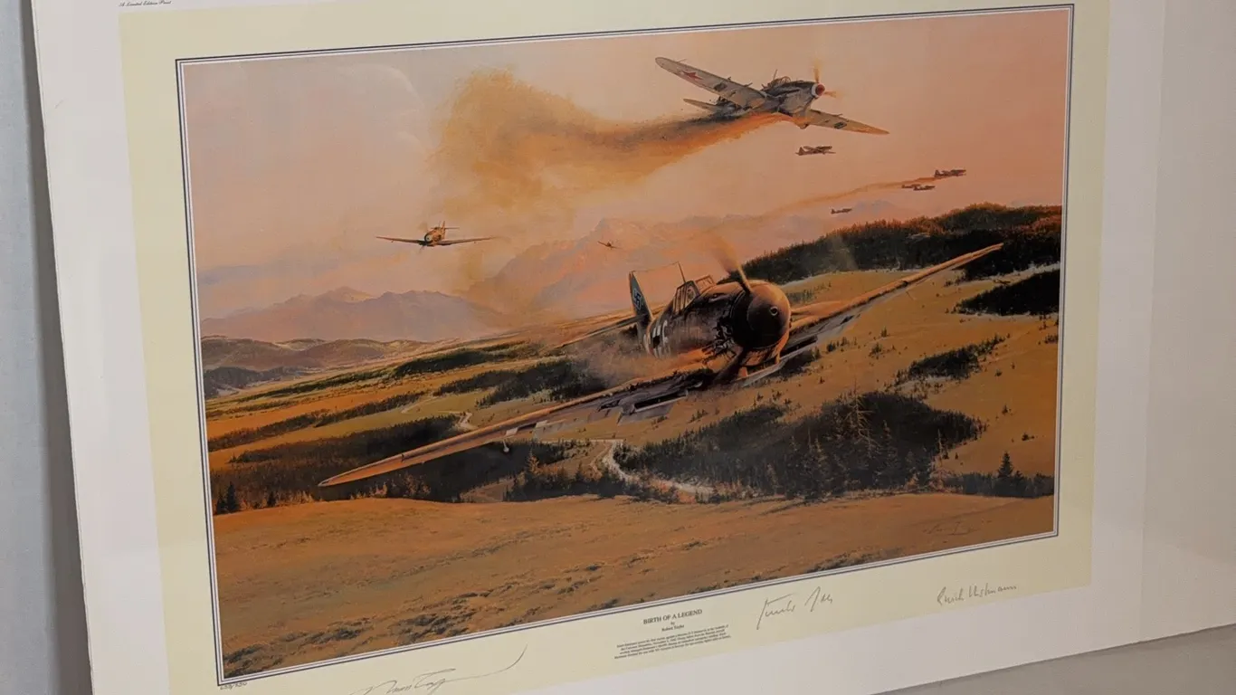Robert Taylor “Birth of a Legend” #633/850 – Signed Erich Hartmann & Günther Rall – COA