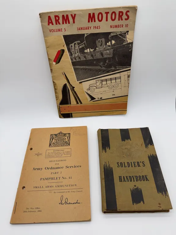 Military Paper Ephemera Collection, Soldier’s Handbook, Army Motors Magazine & British Army Ordnance