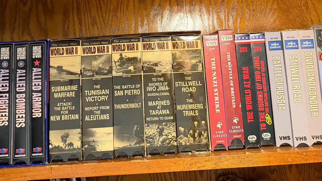 Assortment of WWII Themed VHS Tapes