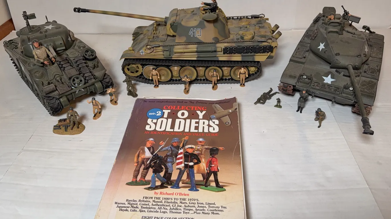 Large Scale WWII Military Tank & Soldier Collection – German & U.S. Armor