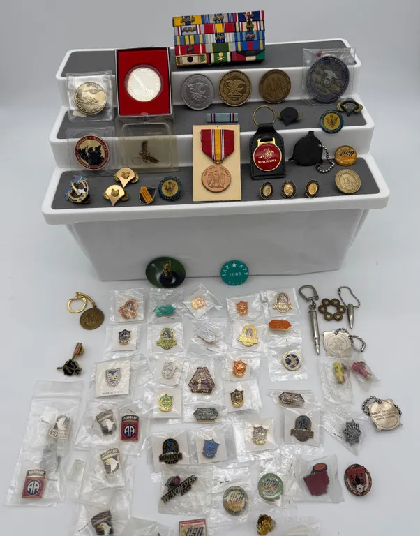 Military & Rifle Coins, Pins and Awards