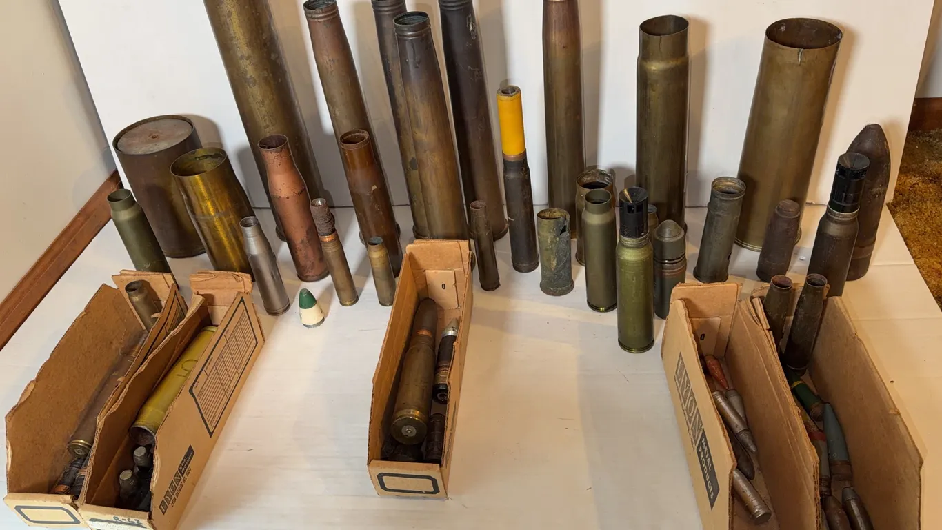 Vintage Military Artillery & Ammunition Relic Assortment