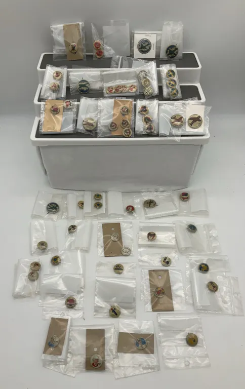 Vintage 1940’s Kellogg PEP Cereal Collector Pins, Including Military & Character Pins