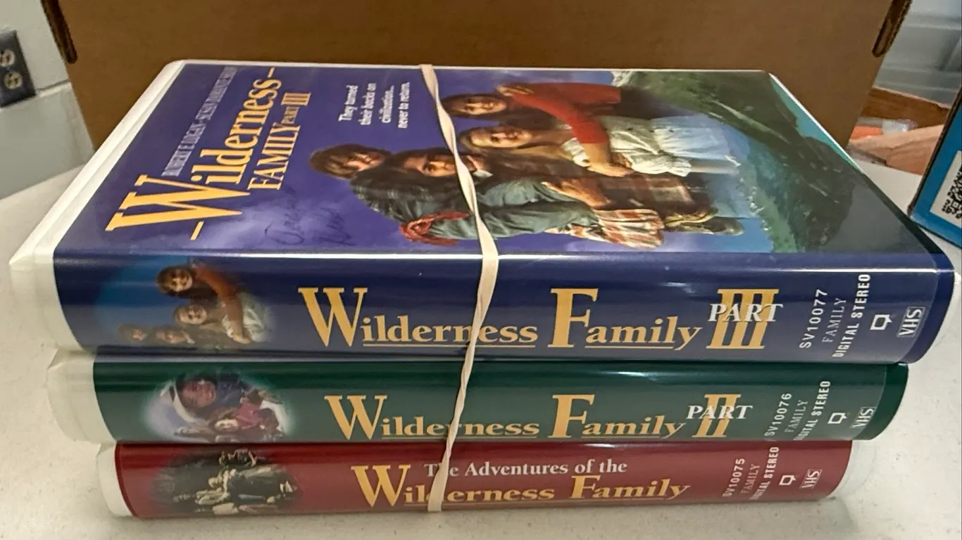 Lot of 3 VHS 1996 The Adventures of the Wilderness Family Part 1,2,3 Movie Videos