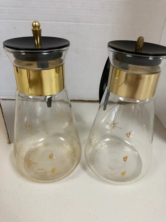 Lot of 2 1960's-70's Glass Retro MCM Coffee Carafe Pots