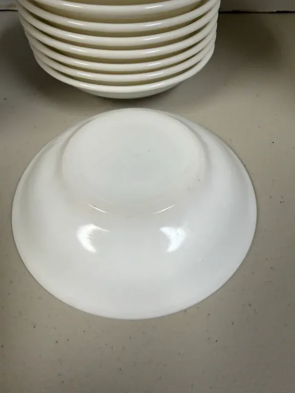 Lot of Only 6 Vintage White Glass Dessert Bowls