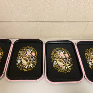 Lot of 4 Retro Fruit Trays