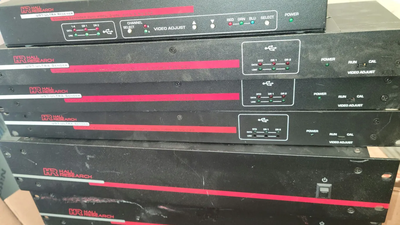 Lot of Hall Research Receiver (x1) and Consoles (x3) and Rackmount Splitters (x2)