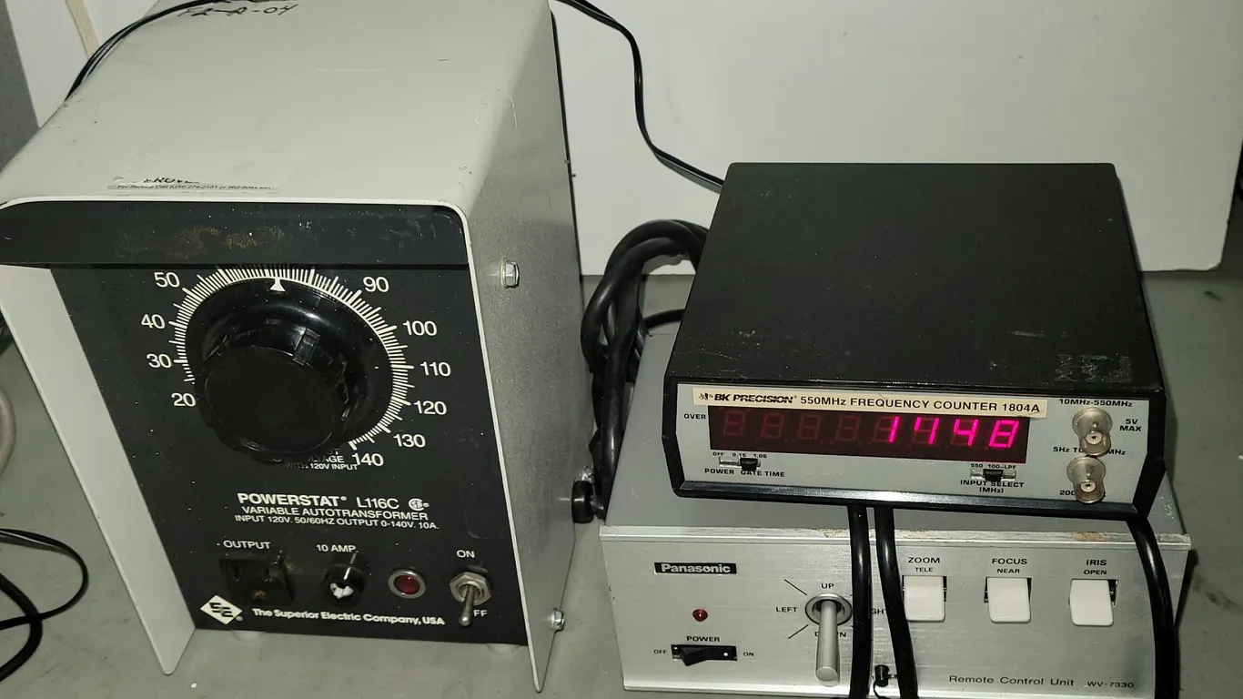 Lot of Superior Electric Powerstat L116C, BK Precision 1804A Frequency Counter & Panasonic WV-7330 R
