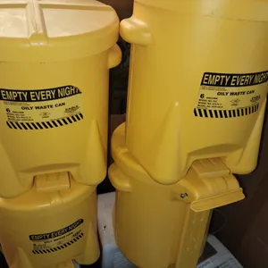Lot of 9 Oily Waste Cans with foot lever 6 gal