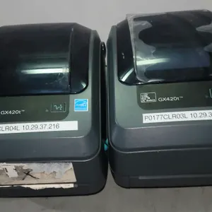 Lot of 2 Zebra GX420t Thermal Label Printers