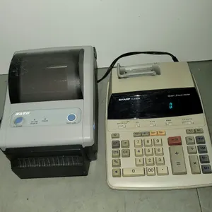 SATO CG408DT-RS Barcode Printer & Sharp EL-2192RII Printing Calculator