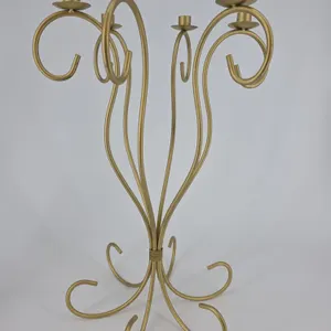 Large Gold Tone Candle Holder