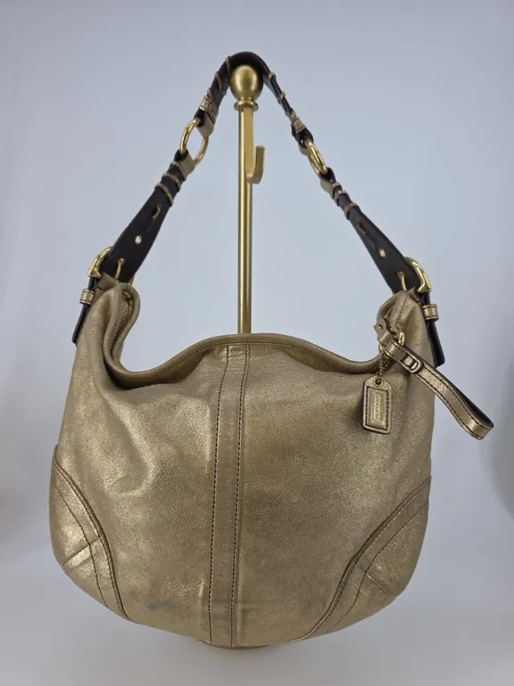 Coach Limited Edition Soho Metallic Gold Hobo Shoulder Bag (Style #3662).