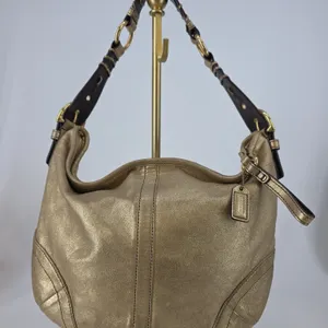 Coach Limited Edition Soho Metallic Gold Hobo Shoulder Bag (Style #3662).