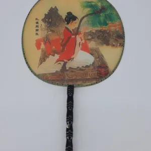 Vintage Traditional Chinese Circular Silk Paddle Fan