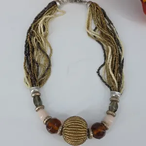 Brown Boho Beaded Necklace