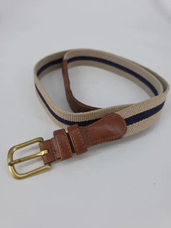 Mens 36 Vintage Natural Linen Coach Belt