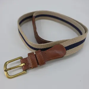 Mens 36 Vintage Natural Linen Coach Belt