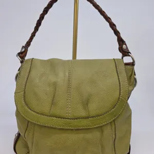 Vintage Leather Green Fossil Bag with Brown Leather Strap