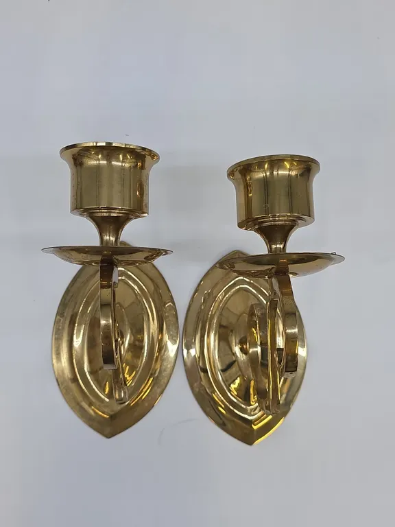 Vintage Heavy Brass Hanging Candle Holders