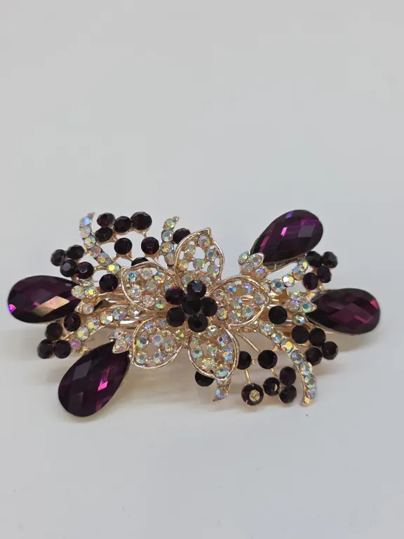 Beautiful Purple Studded Metal Hair Clip
