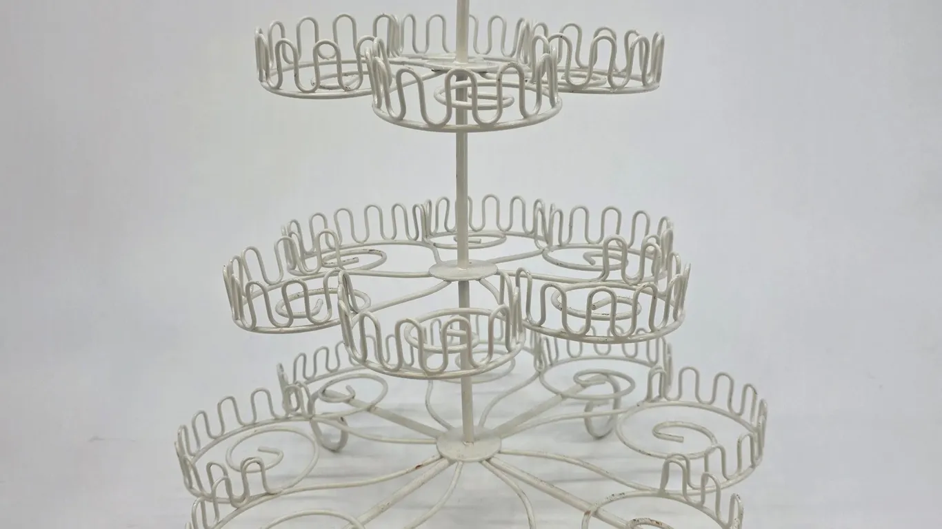 Large White Metal Cupcake Stand