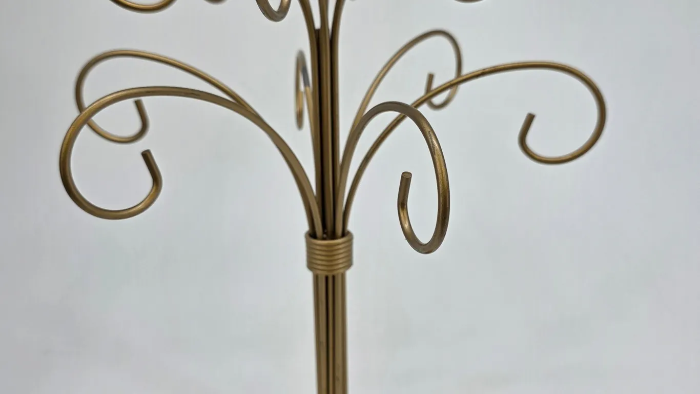 Gold Tone Metal Jewelry Stand