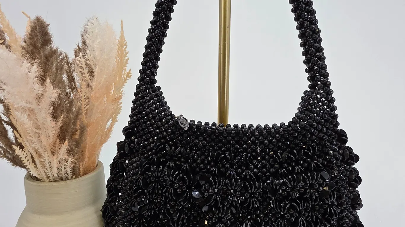 Vintage Black Beaded Purse Super Cute