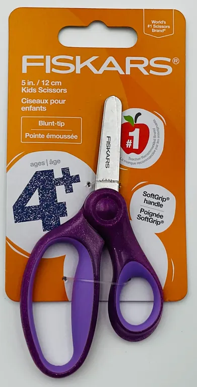 Fiskars Pointed-Tip Softgrip School Supplies Kids Scissors for Kids 4+ - 5"
