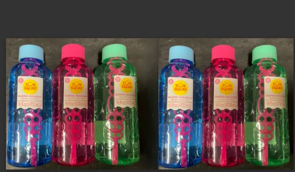 Sun Squad Bubble Solution 16 Fl OZ Bottles with Bubble Wand to create Bubbles. Eco-Friendly. Pack of