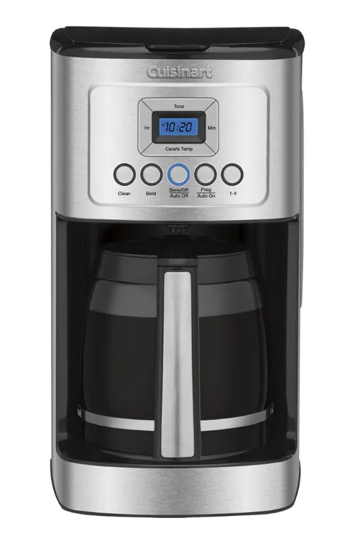 Cuisinart PerfecTemp 14-Cup Programmable Coffee Maker featuring a stainless steel finish and a glass