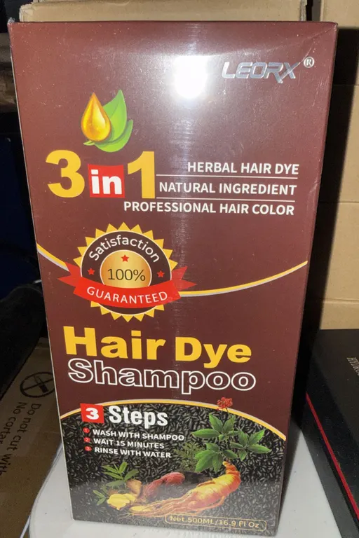 Dark Brown Hair Dye Shampoo for 100% Gray Coverage - 3 IN 1 Instant Hair Color Shampoo