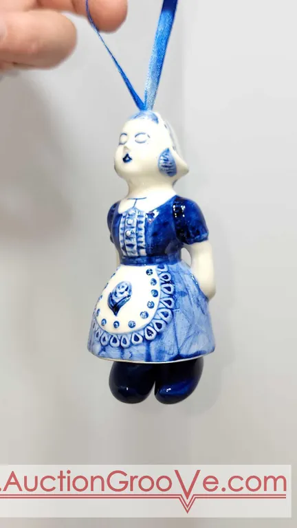 Dutch Girl Porcelain Christmas Ornament. No marker's mark found. BCB