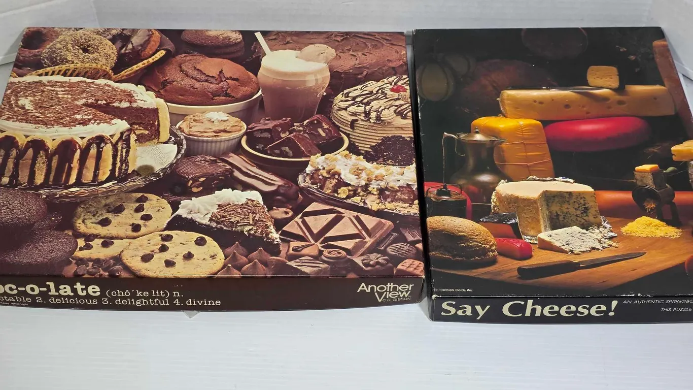 Vintage Puzzles. Choc-o-late and Say Cheese! K