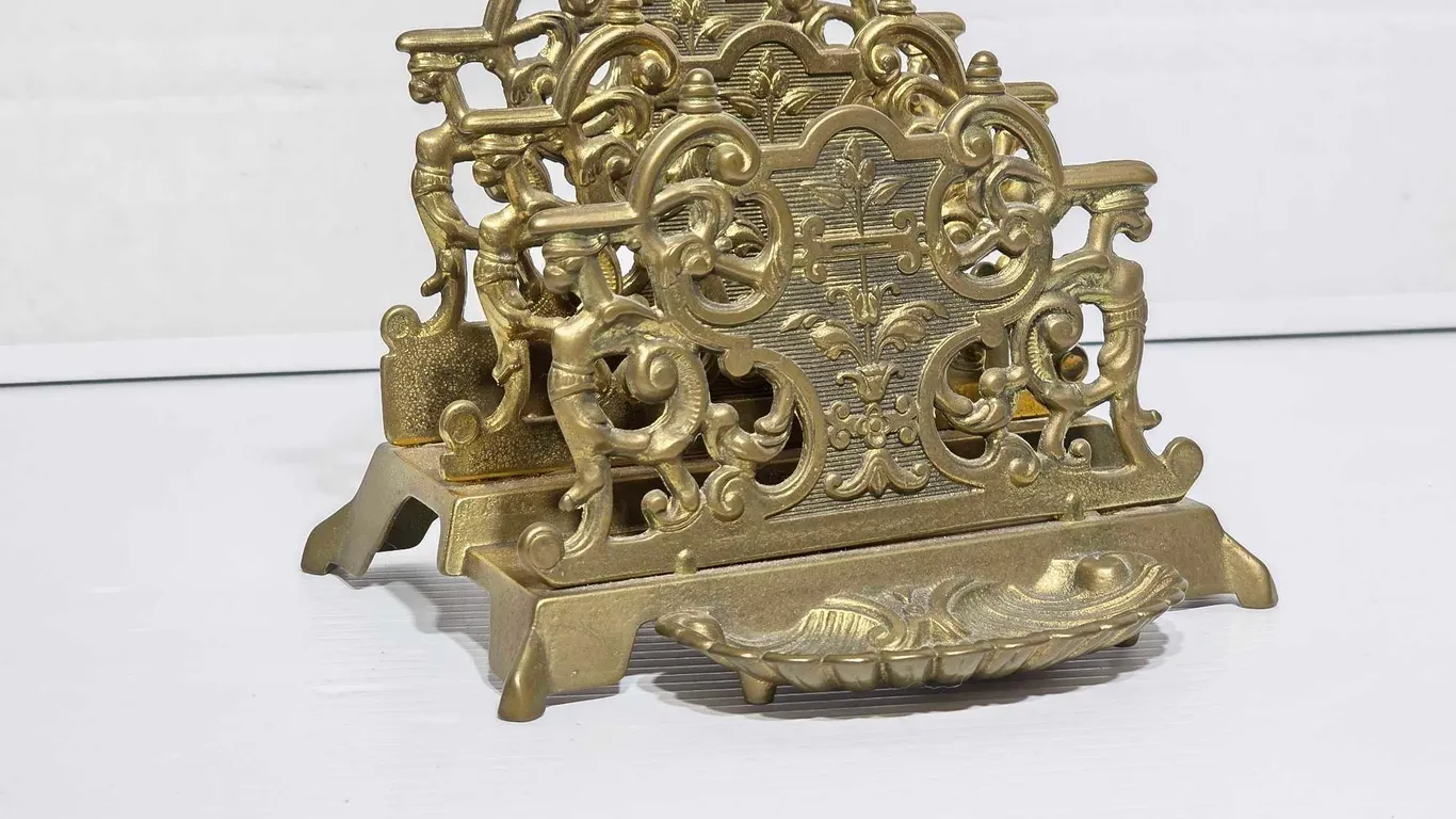 Brass Letter Rack With Pin Dish. 7 x 6 x 5. K