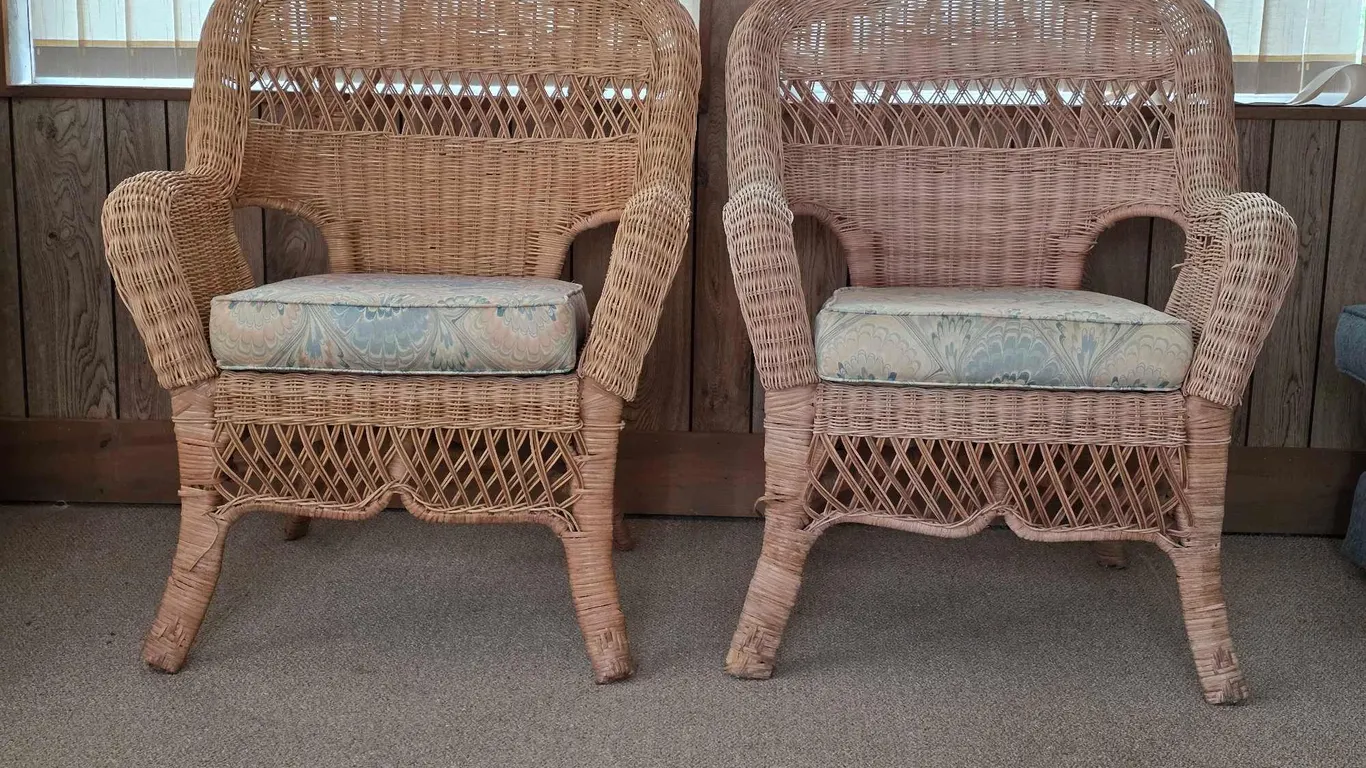 Pair of Wicker Chairs. P