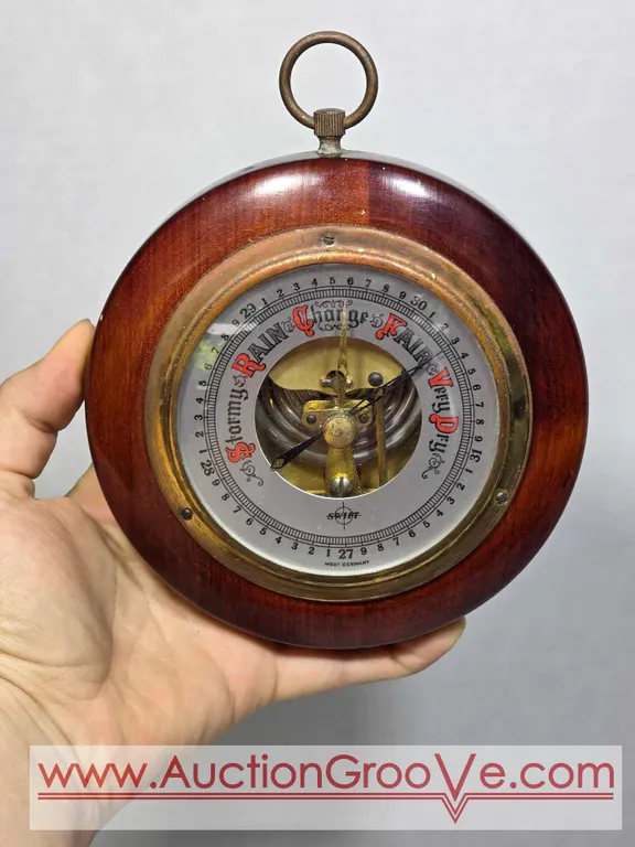 Swift W. Germany Batometer. Wood and Glass. 5" Diameter. LR
