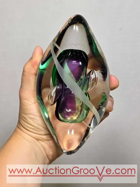 Art Glass Paperweight. 6 x 3 x 2. It looks like its signed but its very hard to see. LR