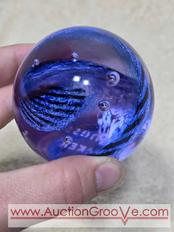 Art Glass Paperweight. Caithness Spinnaker Scotland Signed by Artist. 2.5". LR