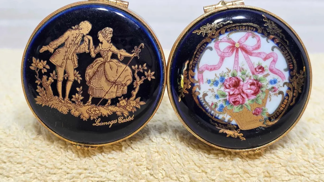 Two Limoges Castel Trinket Dishes. LR