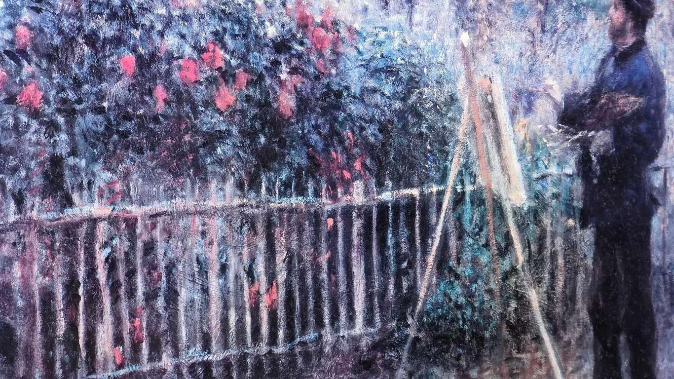 Claude Monet Painting in His Garden at Argenteuil Print by Renoir. 33 x 29. LR